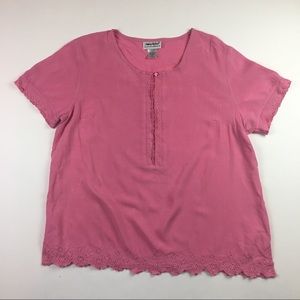 Ashley Richards Lot Of 2 Blouses Pink Purple 18P